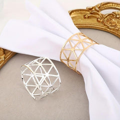 6pcs Golden Napkin Rings Hotel Table Decoration Cast Iron Polished Metal Rings