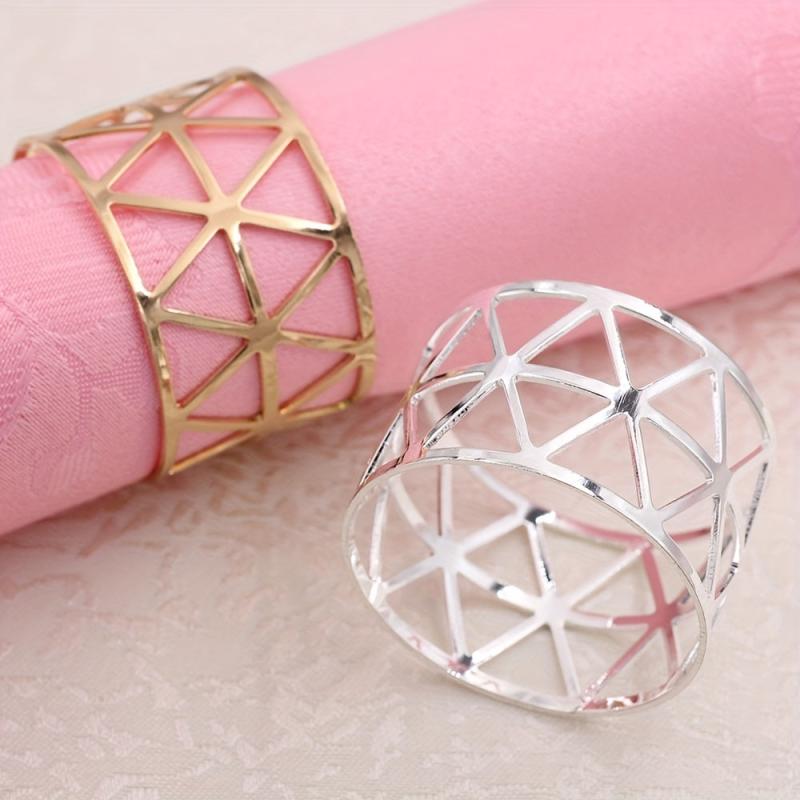 6pcs Golden Napkin Rings Hotel Table Decoration Cast Iron Polished Metal Rings