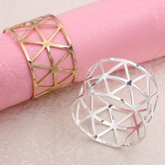 6pcs Golden Napkin Rings Hotel Table Decoration Cast Iron Polished Metal Rings