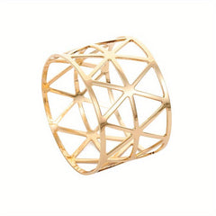 6pcs Golden Napkin Rings Hotel Table Decoration Cast Iron Polished Metal Rings