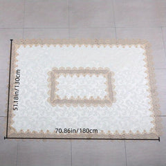 Boho Style Rectangle Tablecloth Floral Embroidery Lace Cover