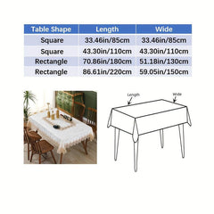 Boho Style Rectangle Tablecloth Floral Embroidery Lace Cover