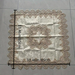 Boho Style Rectangle Tablecloth Floral Embroidery Lace Cover