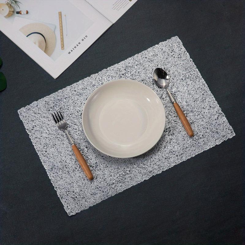 6pcs Nordic Style Plastic Placemat for Dining Table & Home Decoration