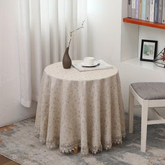 Jacquard Tablecloth Embroidery Dustproof Solid Rectangular Decorative Tablecloth