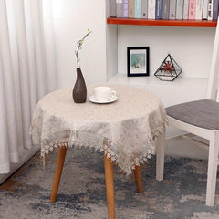 Jacquard Tablecloth Embroidery Dustproof Solid Rectangular Decorative Tablecloth