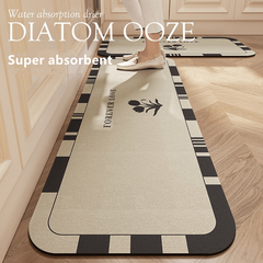 1pc Diatom Mud Floor Mat Absorbent Bathroom Kitchen Rug