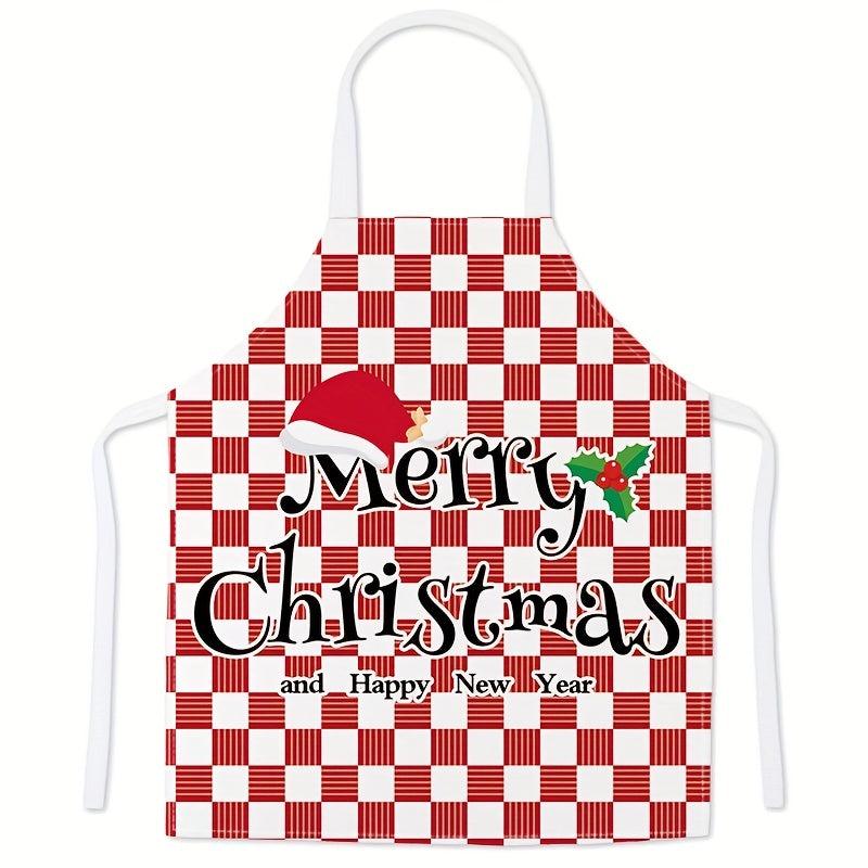 Linen Waterproof Apron Christmas Decorative Restaurant Home Kitchen Apro