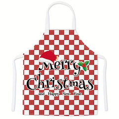Linen Waterproof Apron Christmas Decorative Restaurant Home Kitchen Apro