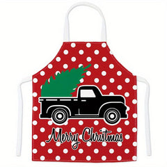 Linen Waterproof Apron Christmas Decorative Restaurant Home Kitchen Apro