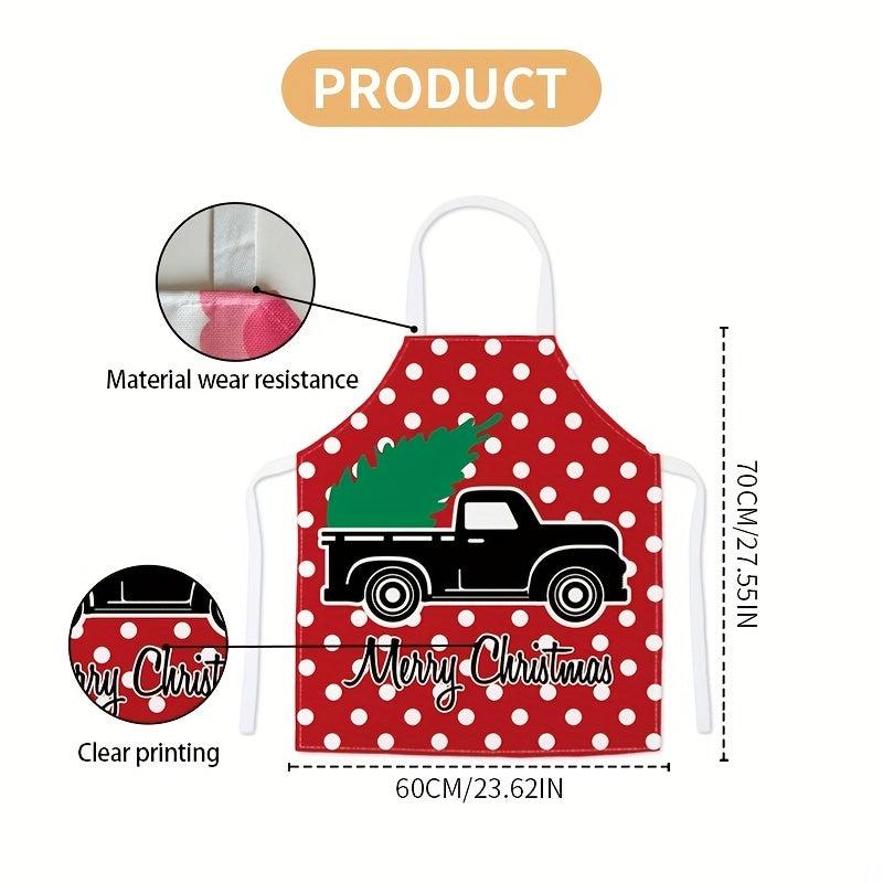 Linen Waterproof Apron Christmas Decorative Restaurant Home Kitchen Apro