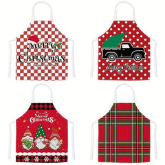Linen Waterproof Apron Christmas Decorative Restaurant Home Kitchen Apro