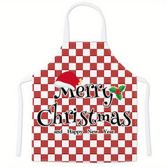 Linen Waterproof Apron Christmas Decorative Restaurant Home Kitchen Apro