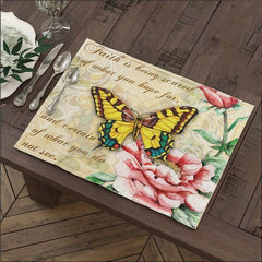 Vintage Butterfly Table Mats - Set of 4 - Waterproof
