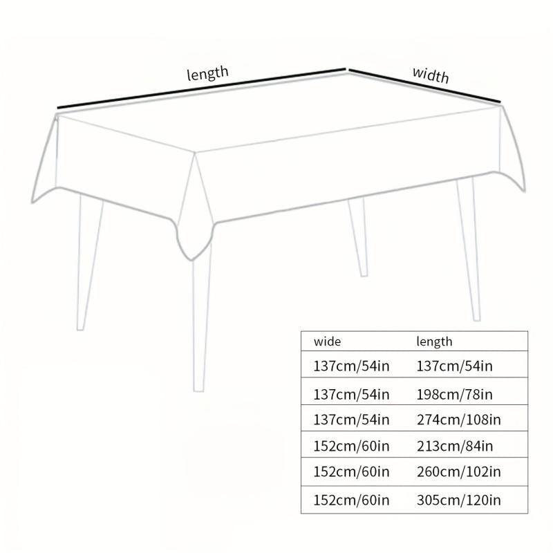 Waterproof Vinyl Tablecloth Rectangular Style for Picnic Party Home