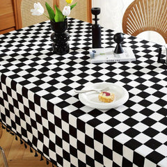 Checkerboard Tablecloth Stain Resistant Waterproof Lattice Table Cover