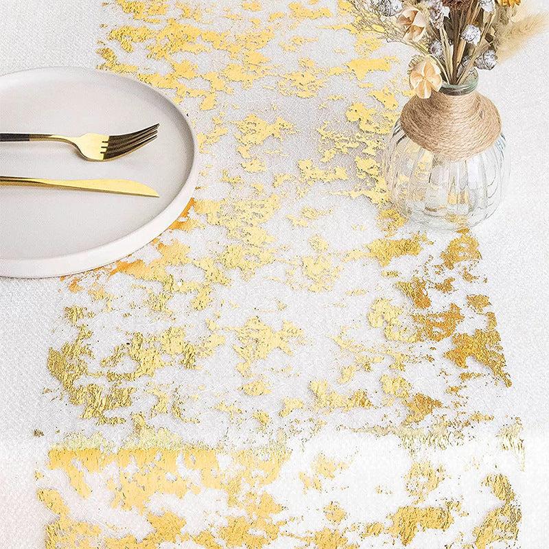 Glittery Gold Table Runner for Wedding Bridal Shower, Birthday Party Decor