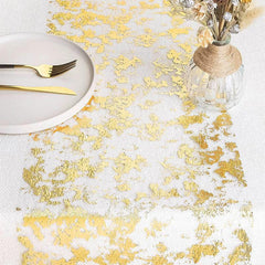 Glittery Gold Table Runner for Wedding Bridal Shower, Birthday Party Decor