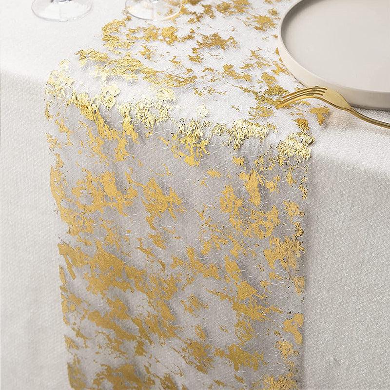 Glittery Gold Table Runner for Wedding Bridal Shower, Birthday Party Decor