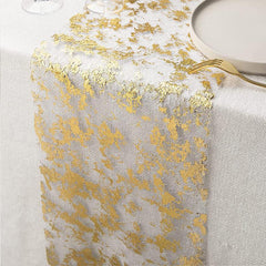 Glittery Gold Table Runner for Wedding Bridal Shower, Birthday Party Decor