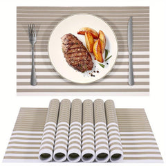 8pcs Plastic Placemats Solid Style Pvc Mat Western Food Mat Coffee Table Mat