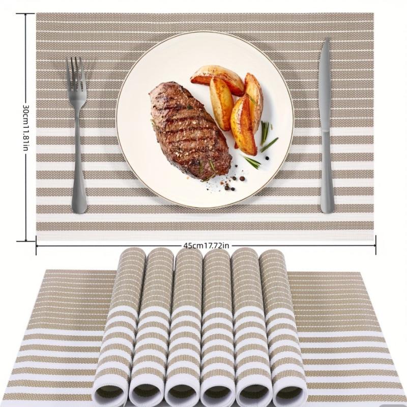 8pcs Plastic Placemats Solid Style Pvc Mat Western Food Mat Coffee Table Mat