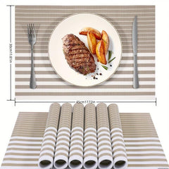 8pcs Plastic Placemats Solid Style Pvc Mat Western Food Mat Coffee Table Mat