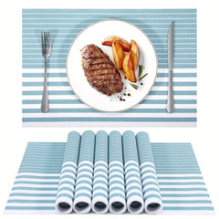 8pcs Plastic Placemats Solid Style Pvc Mat Western Food Mat Coffee Table Mat