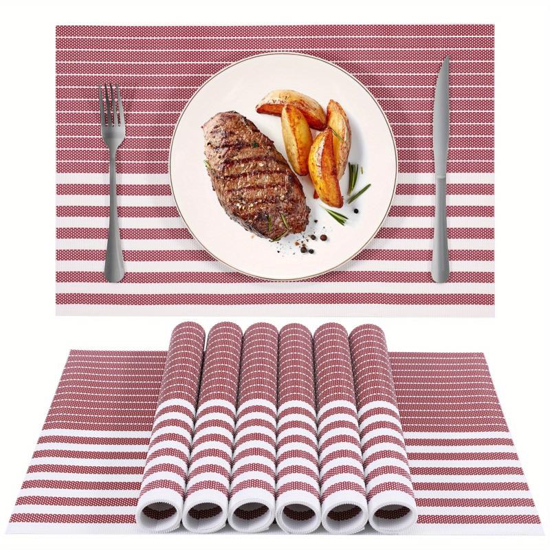 8pcs Plastic Placemats Solid Style Pvc Mat Western Food Mat Coffee Table Mat