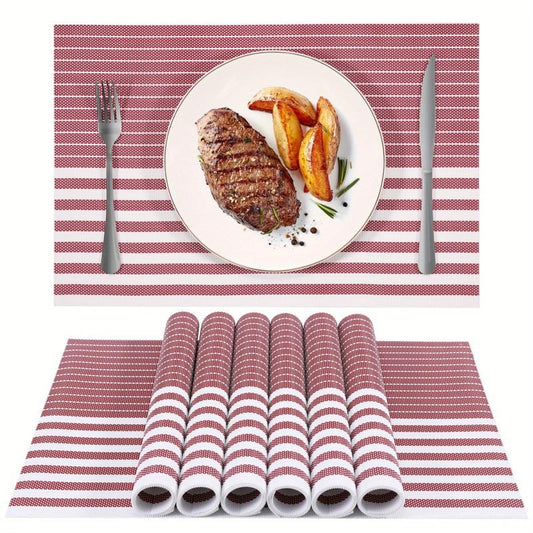 8pcs Plastic Placemats Solid Style Pvc Mat Western Food Mat Coffee Table Mat