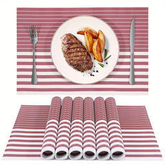 8pcs Plastic Placemats Solid Style Pvc Mat Western Food Mat Coffee Table Mat