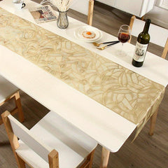 4pcs Leaf Pattern Table Runner Placemats for Dining Table
