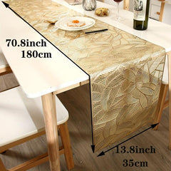 4pcs Leaf Pattern Table Runner Placemats for Dining Table