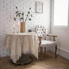 Crochet Macrame Tablecloth Lace Table Cloth for Kitchen Wedding