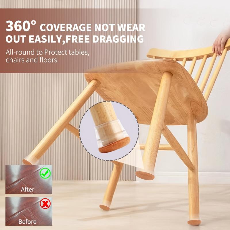 16pcs Chair Leg Cover Knitted Furniture Leg Socks Upgrade Floor Protector