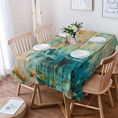 Waterproof Polyester Tablecloth Abstract Style Tablecover