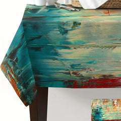Waterproof Polyester Tablecloth Abstract Style Tablecover