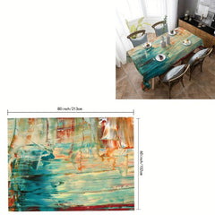 Waterproof Polyester Tablecloth Abstract Style Tablecover