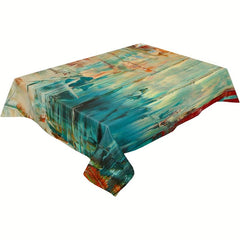 Waterproof Polyester Tablecloth Abstract Style Tablecover