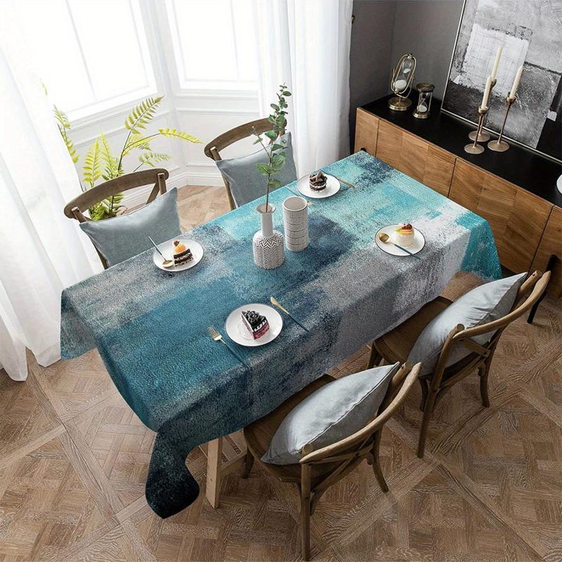Waterproof Polyester Tablecloth Abstract Style Tablecover