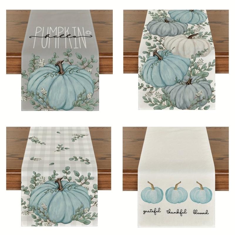 Thanksgiving Table Runner Pumpkin Leaf Kitchen Dining Decoration