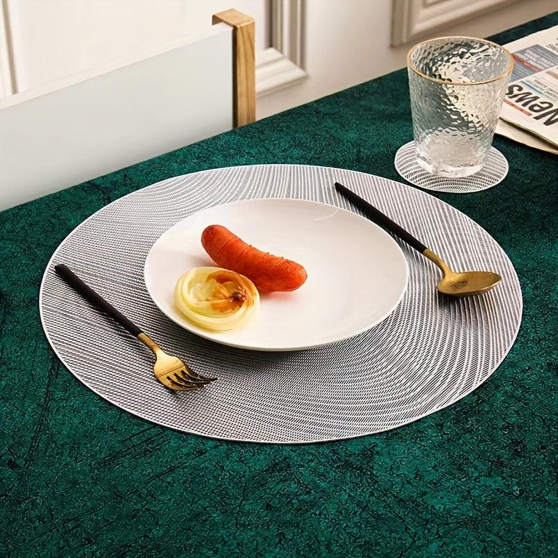 6pcs Scallop Round Placemat Dining Table Decoration Mat Heat Insulation