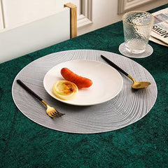 6pcs Scallop Round Placemat Dining Table Decoration Mat Heat Insulation