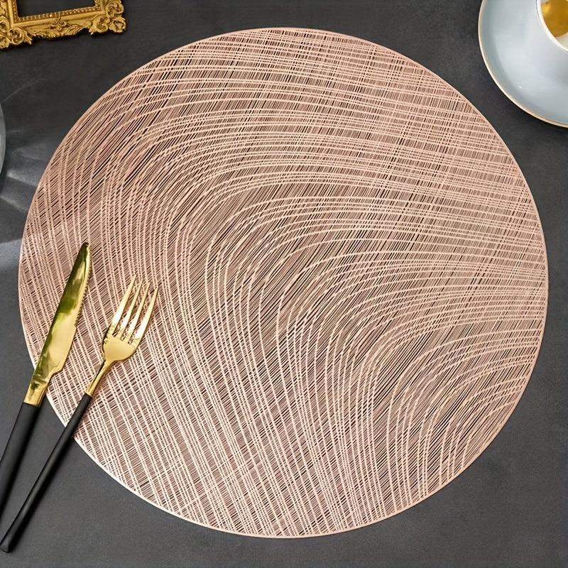 6pcs Scallop Round Placemat Dining Table Decoration Mat Heat Insulation