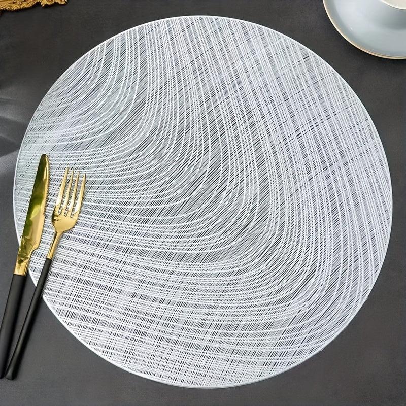 6pcs Scallop Round Placemat Dining Table Decoration Mat Heat Insulation