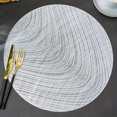 6pcs Scallop Round Placemat Dining Table Decoration Mat Heat Insulation