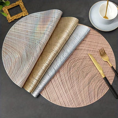 6pcs Scallop Round Placemat Dining Table Decoration Mat Heat Insulation