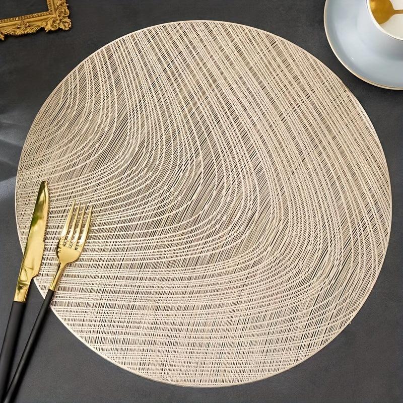 6pcs Scallop Round Placemat Dining Table Decoration Mat Heat Insulation
