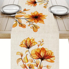1pc Tulip Linen Table Runner Rustic Farmhouse Style Table Runner