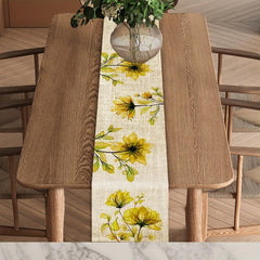 1pc Tulip Linen Table Runner Rustic Farmhouse Style Table Runner